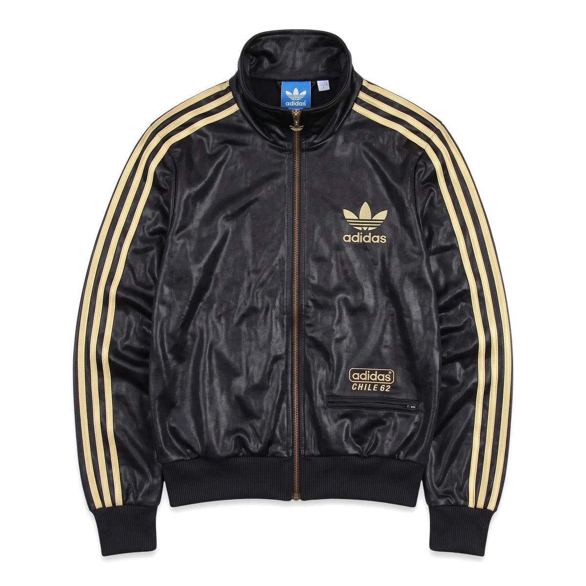 Adidas Trackjacket Chile 62 Schwarz Gold Damen Polyester – Vorderansicht