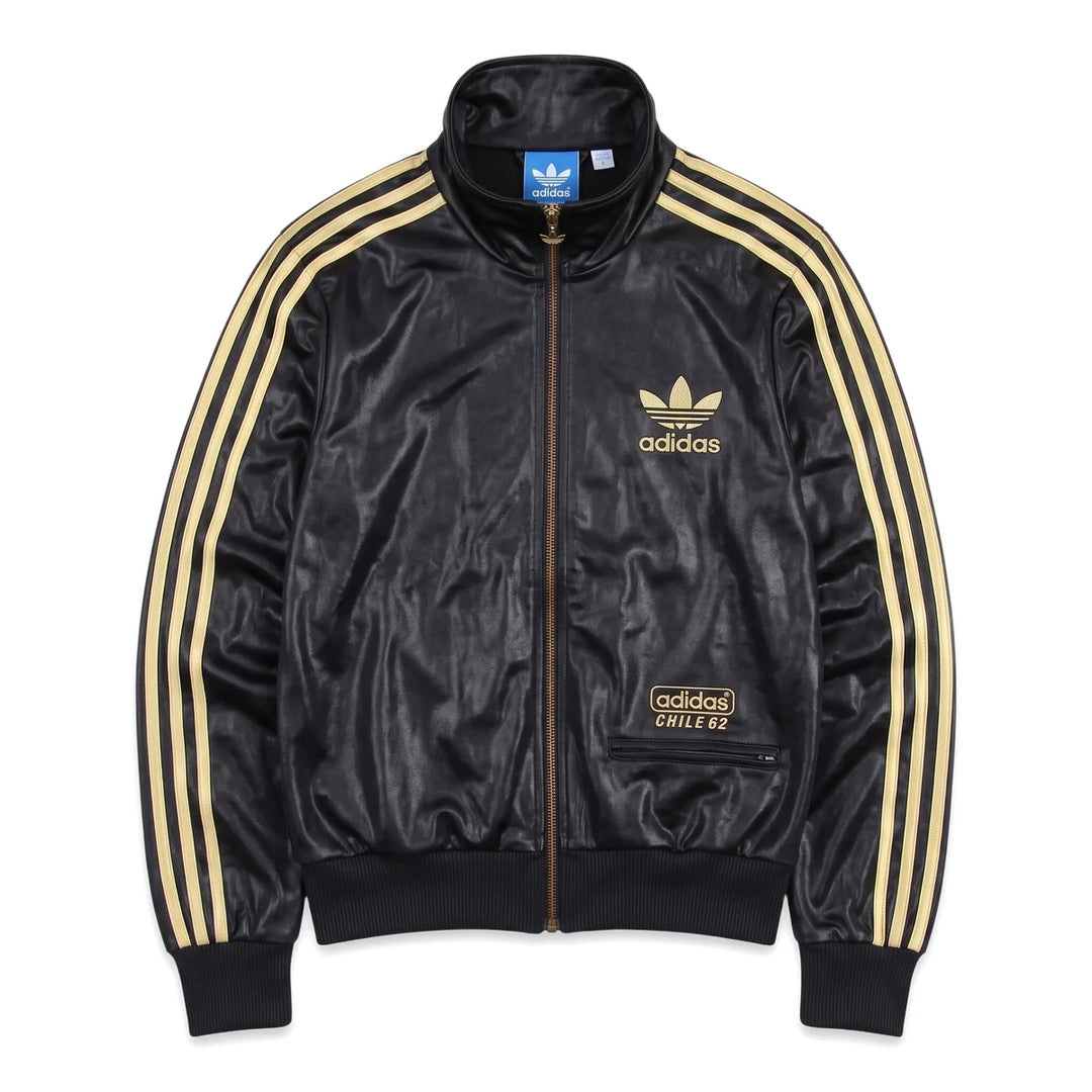 Adidas Trackjacket Chile 62 Schwarz Gold Damen Polyester – Vorderansicht