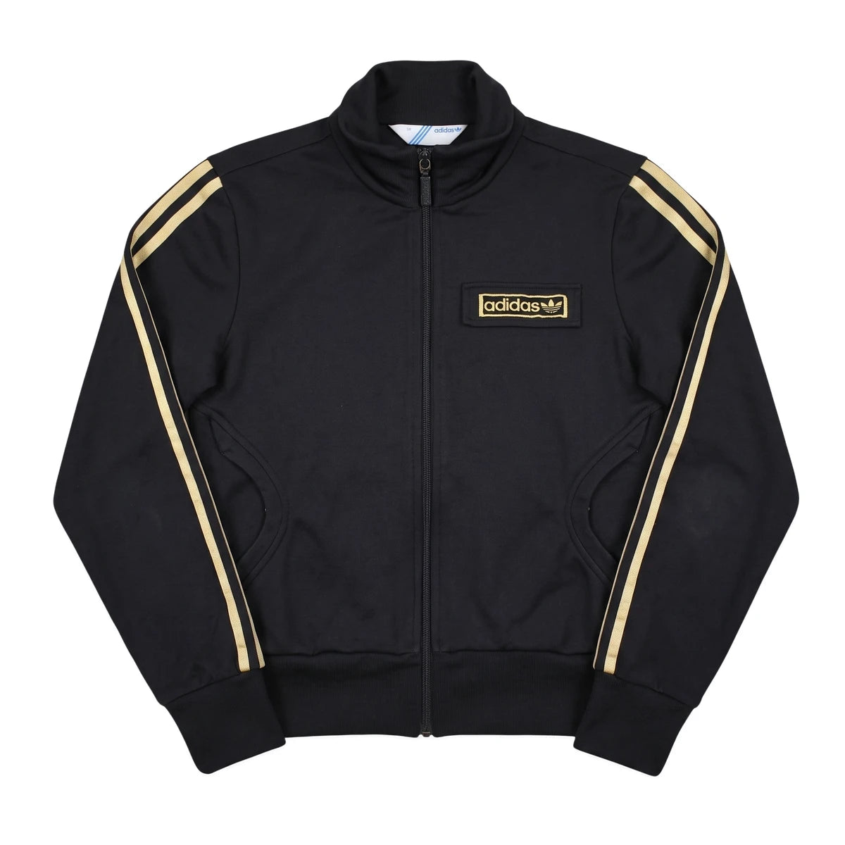 Adidas Trackjacket Beckenbauer Schwarz Gold Damen Polyester – Vorderansicht