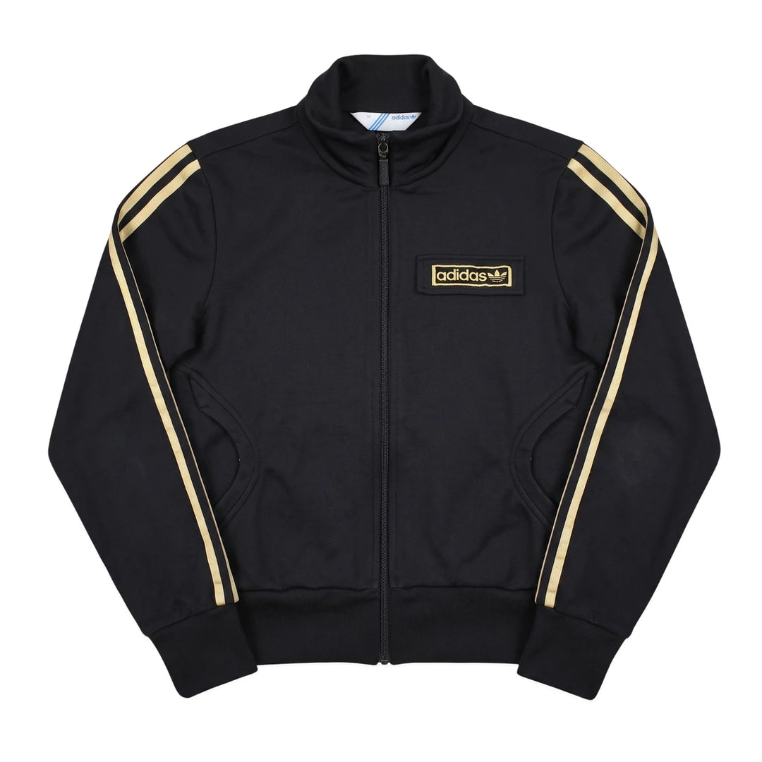 Adidas Trackjacket Beckenbauer Schwarz Gold Damen Polyester – Vorderansicht