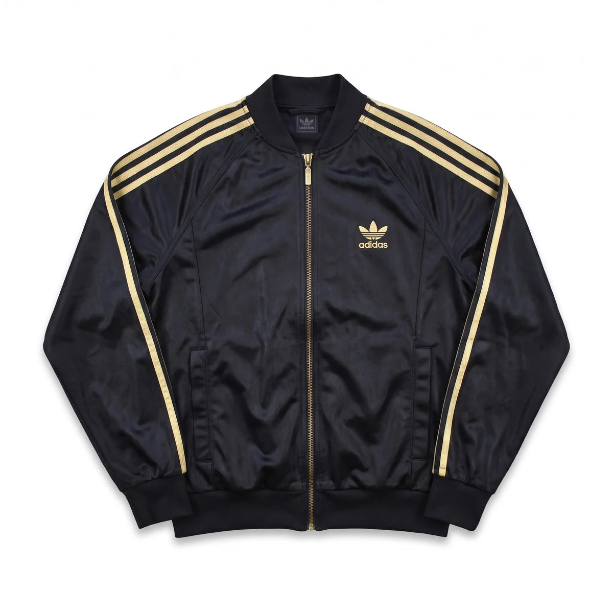 Adidas Trackjacket Chile 62 Schwarz Gold Herren Polyester – Vorderansicht