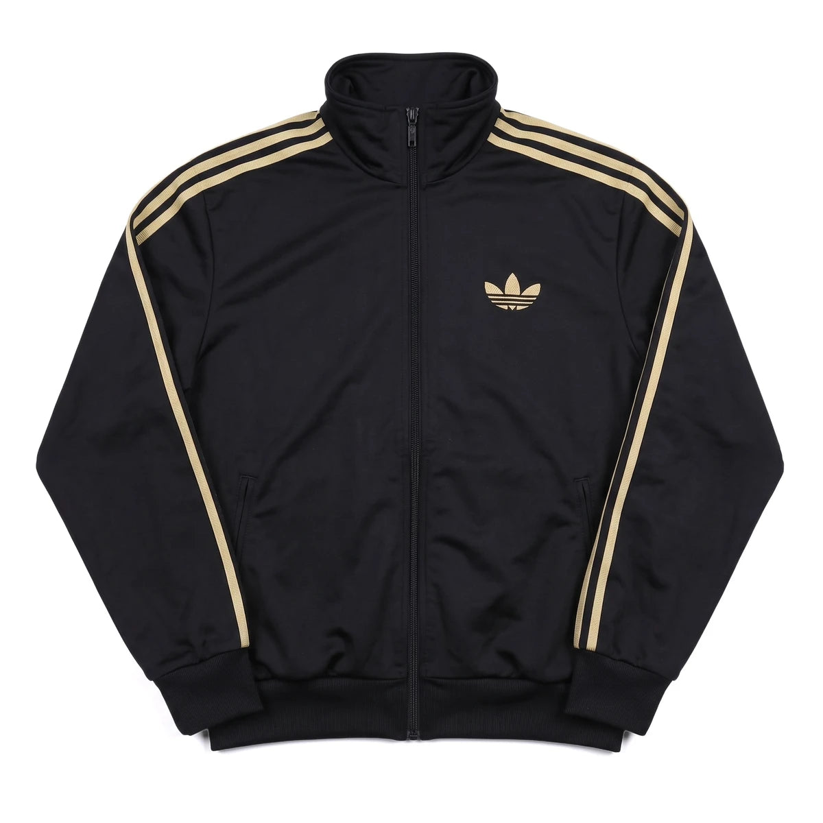Adidas Trackjacket Firebird Schwarz Gold Herren Polyester – Vorderansicht