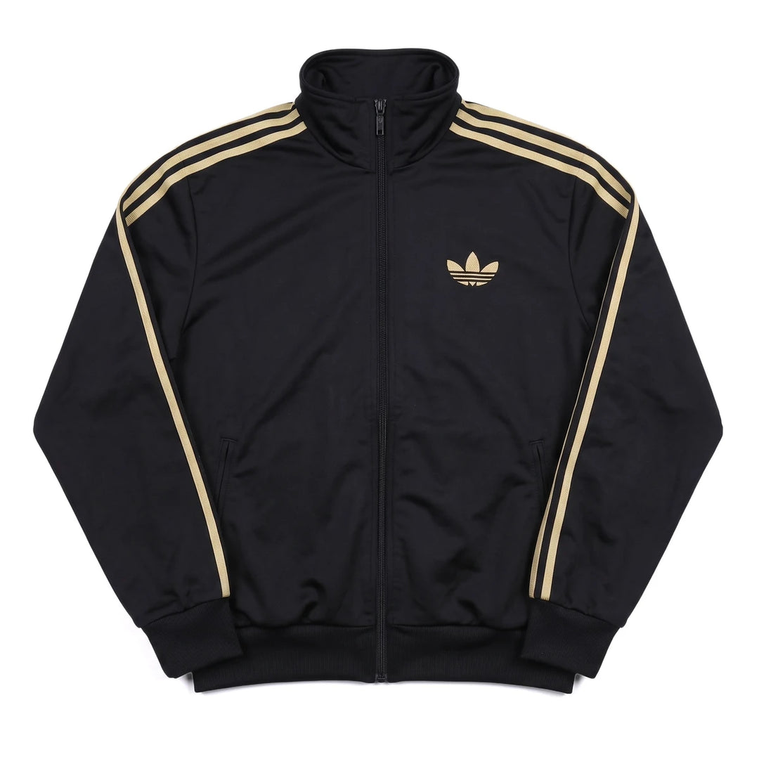 Adidas Trackjacket Firebird Schwarz Gold Herren Polyester – Vorderansicht