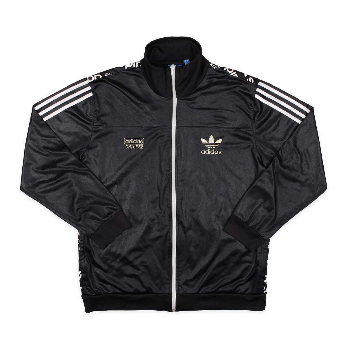 Adidas Trackjacket Chile 62 Schwarz Gold Herren Polyester – Vorderansicht