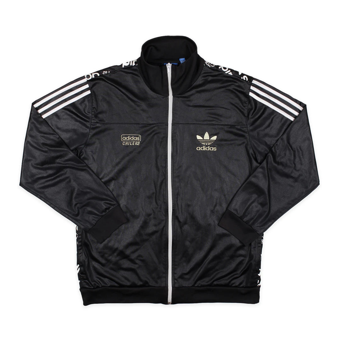 Adidas Trackjacket Chile 62 Schwarz Gold Herren Polyester – Vorderansicht