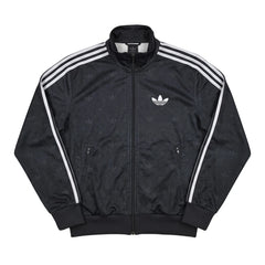 Adidas Trackjacket Firebird Schwarz Grau Herren Polyester – Vorderansicht