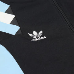 Adidas Trackjacket Fußballverein Schwarz Hellblau Herren Mischgewebe – Nahaufnahme-1