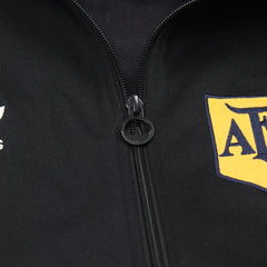 Adidas Trackjacket Fußballverein Schwarz Hellblau Herren Mischgewebe – Nahaufnahme-3