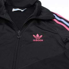 Adidas Trackjacket Firebird Schwarz Pink Damen Polyester – Nahaufnahme-1