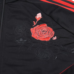 Adidas Trackjacket Firebird Schwarz Rot Damen Polyester – Nahaufnahme-1
