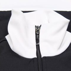 Adidas Trackjacket Beckenbauer Schwarz Weiß Damen Baumwolle, Polyester – Nahaufnahme-3