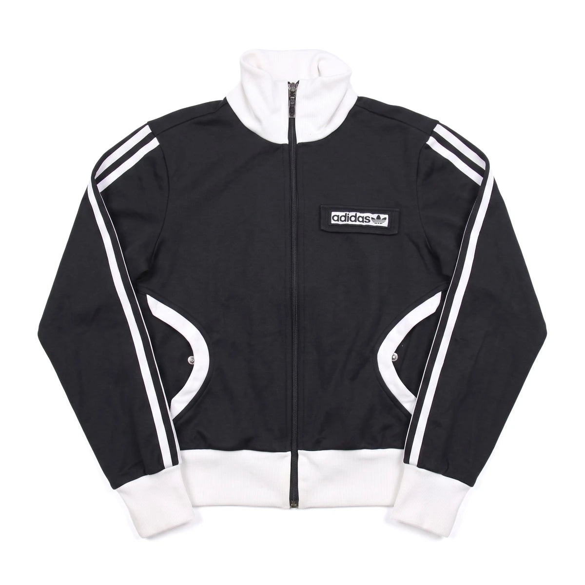 Adidas Trackjacket Beckenbauer Schwarz Weiß Damen Baumwolle, Polyester – Vorderansicht