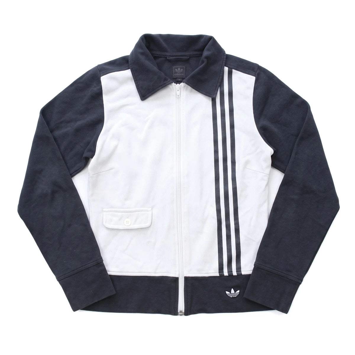 Adidas Trackjacket Firebird Schwarz Weiß Damen Baumwolle – Vorderansicht