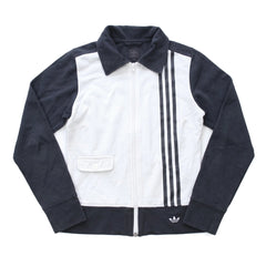 Adidas Trackjacket Firebird Schwarz Weiß Damen Baumwolle – Vorderansicht