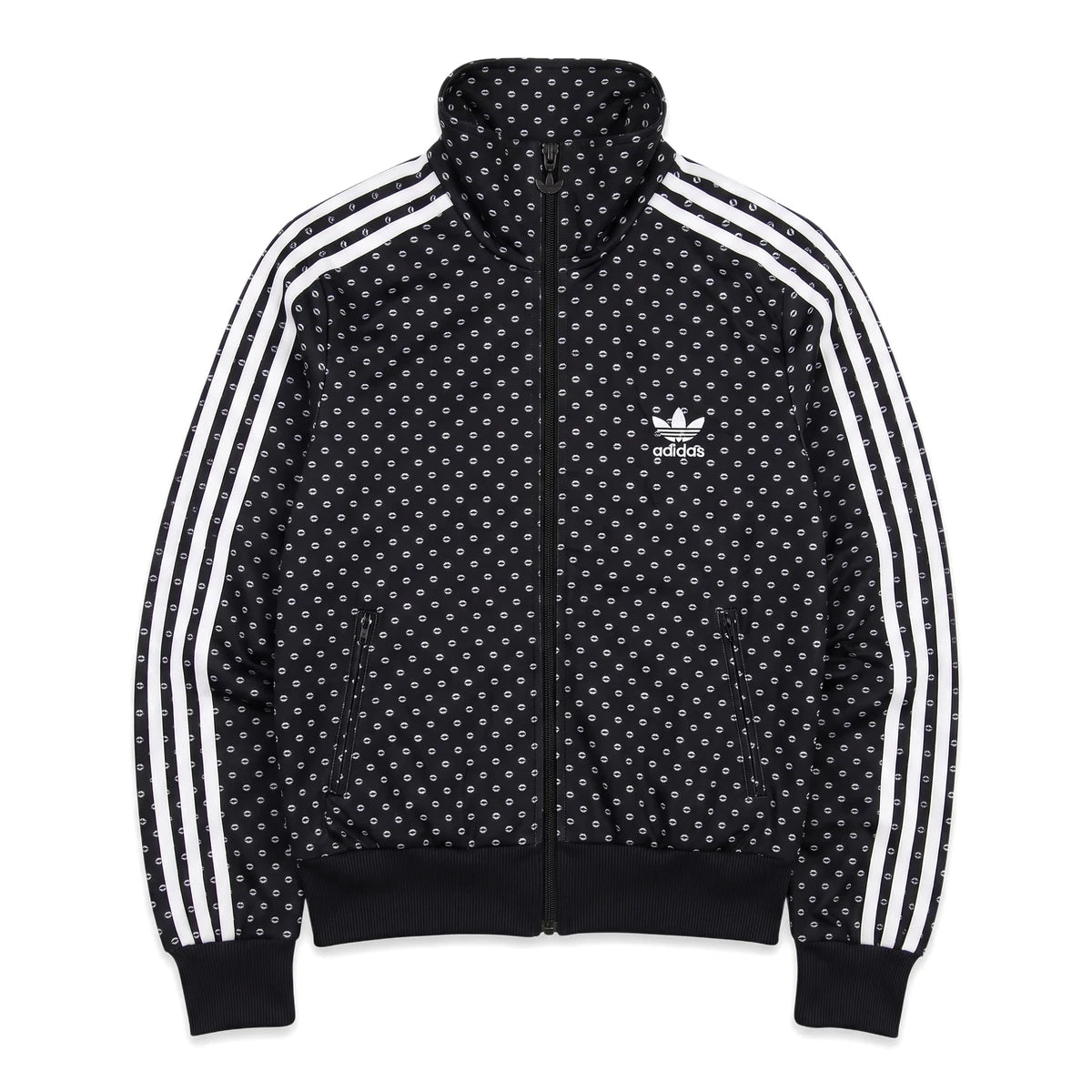 Adidas Trackjacket Firebird Schwarz Weiß Damen Polyester – Vorderansicht