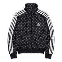 Adidas Trackjacket Firebird Schwarz Weiß Damen Polyester – Vorderansicht