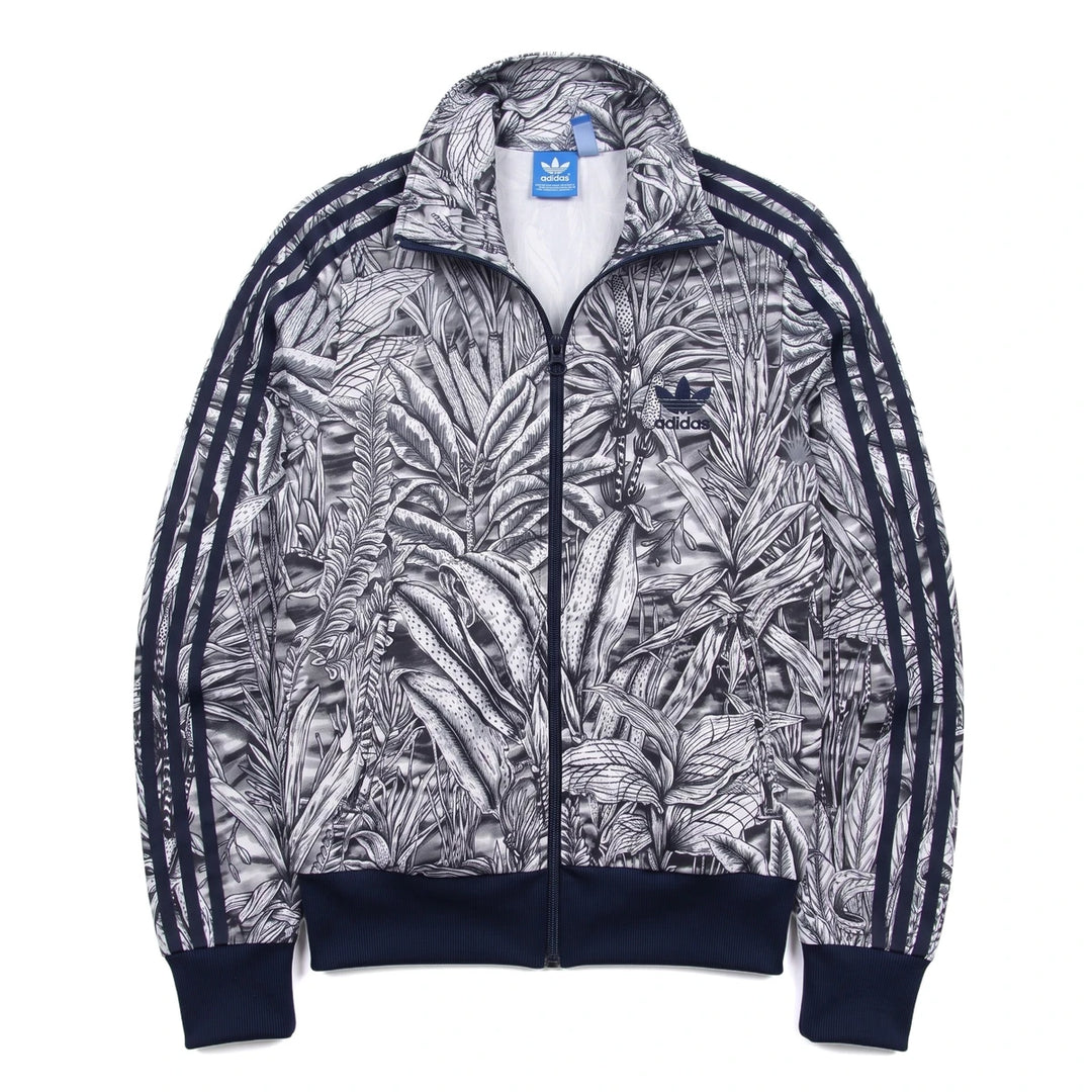 Adidas Trackjacket Firebird Schwarz Weiß Damen Polyester – Vorderansicht