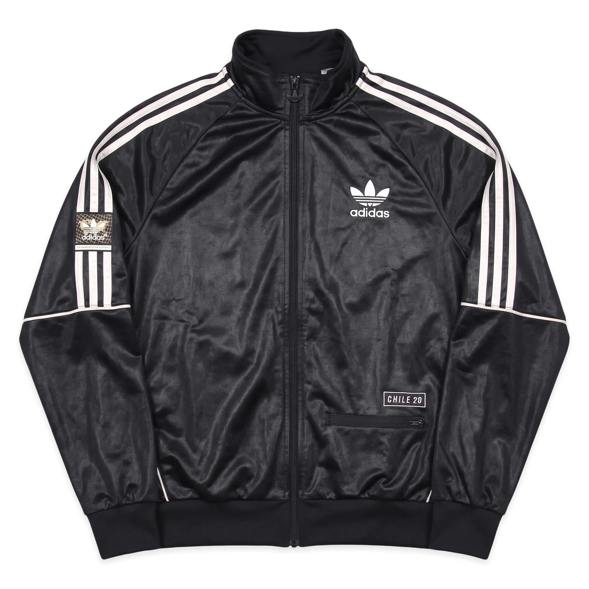 Adidas Trackjacket Chile 62 Schwarz Weiß Herren Polyester – Vorderansicht
