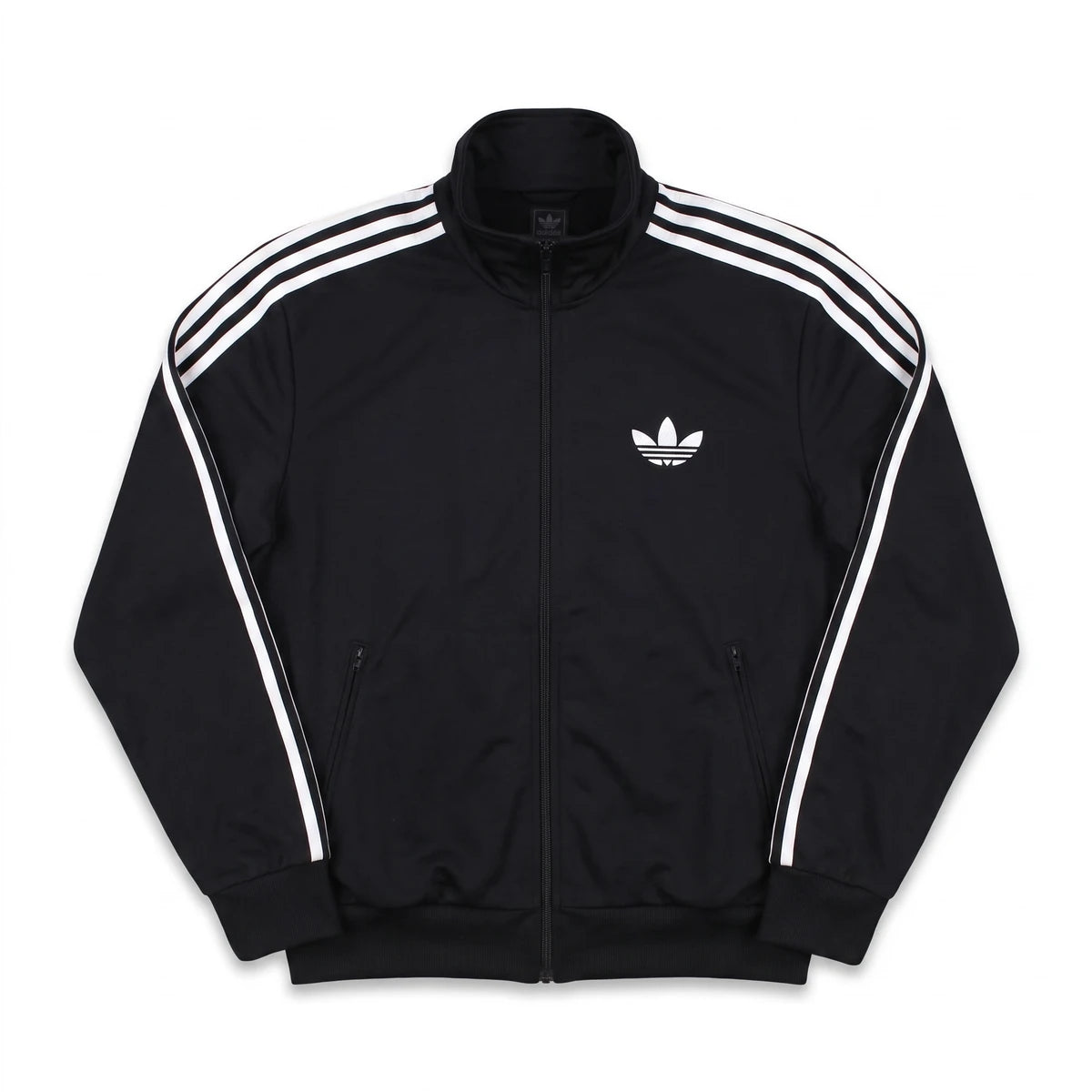 Adidas Trackjacket Firebird Schwarz Weiß Herren Polyester – Vorderansicht