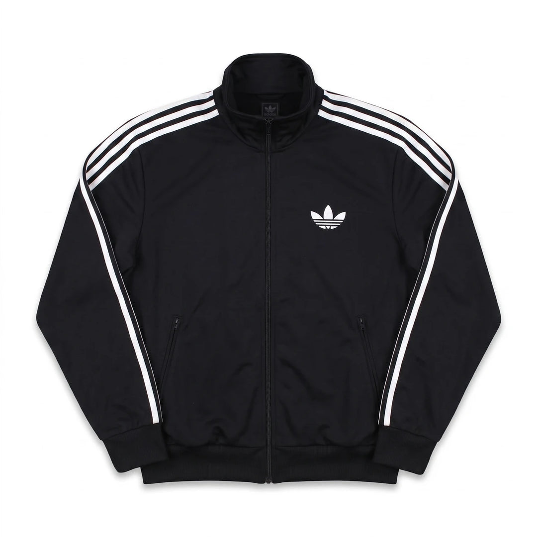 Adidas Trackjacket Firebird Schwarz Weiß Herren Polyester – Vorderansicht