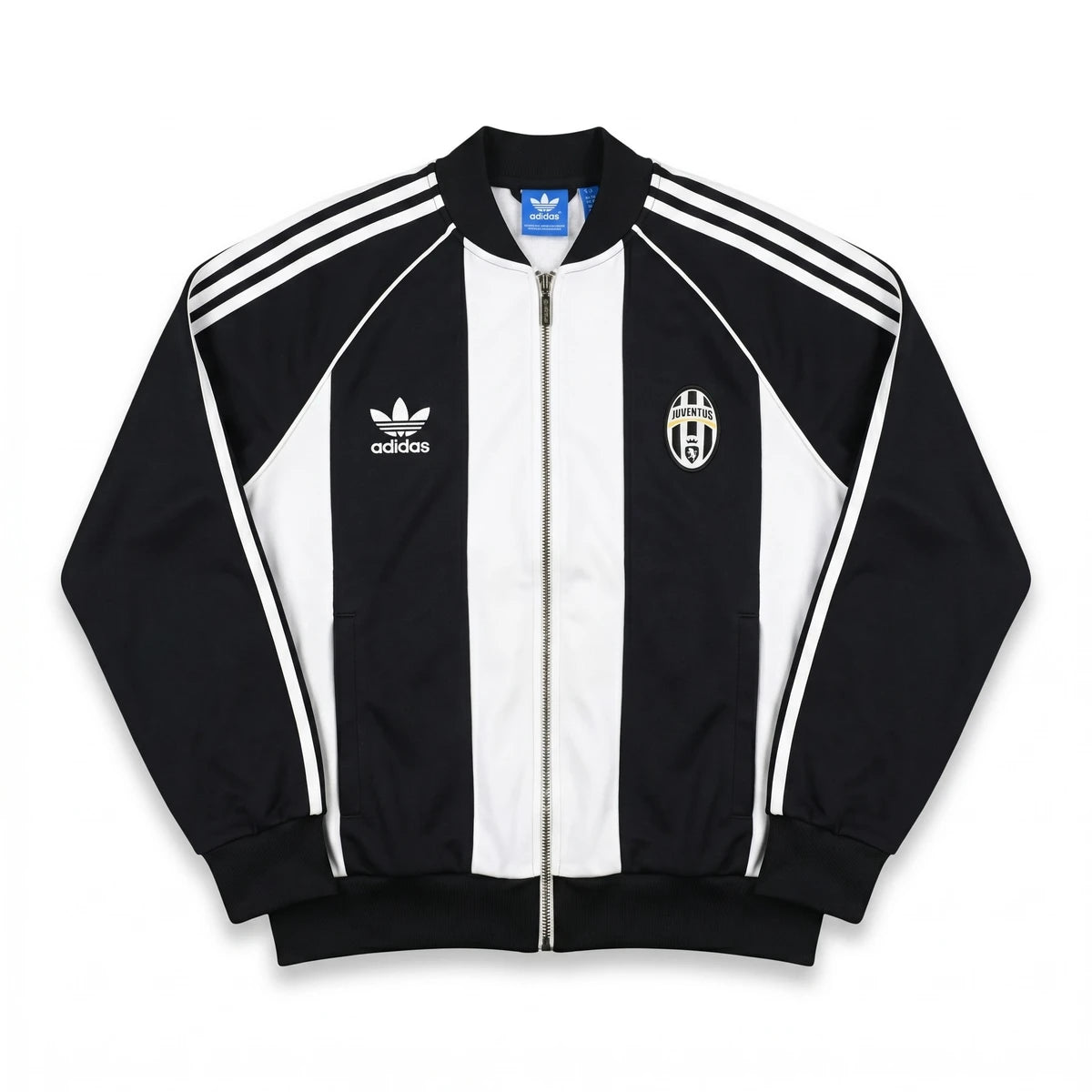 Adidas Trackjacket Fußballverein Schwarz Weiß Herren Mischgewebe – Vorderansicht
