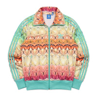 Adidas Trackjacket Firebird Türkis Bunt Damen Polyester – Vorderansicht