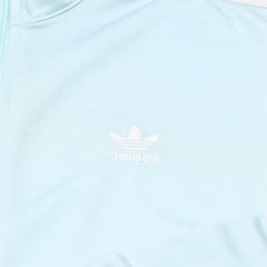 Adidas Trackjacket Firebird Türkis Weiß Damen Polyester – Nahaufnahme-1