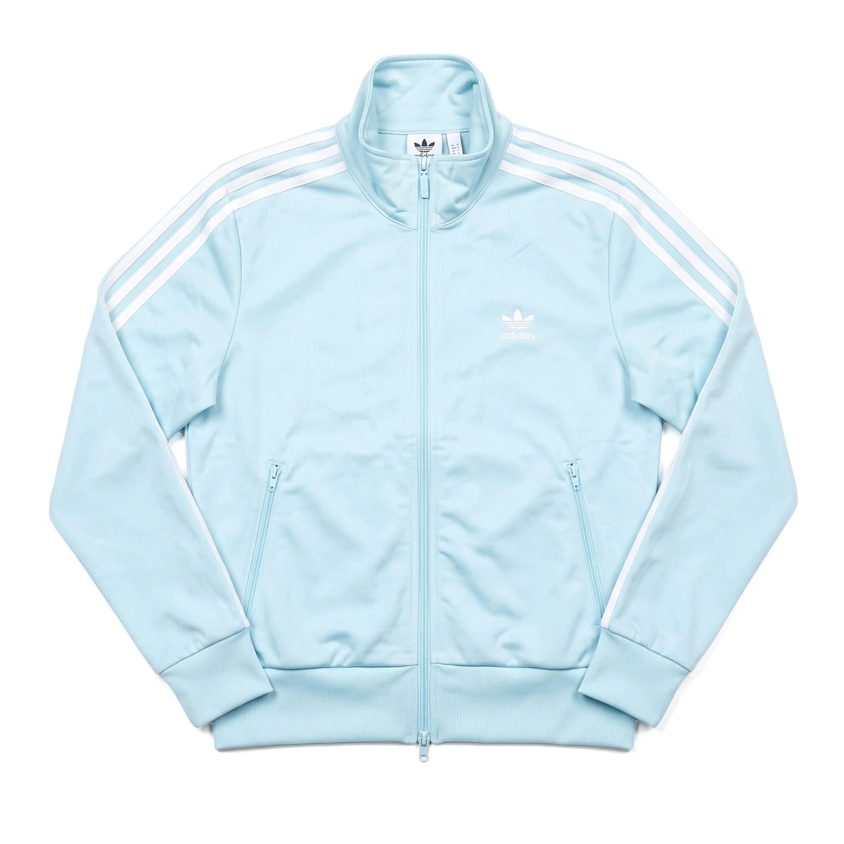 Adidas Trackjacket Firebird Türkis Weiß Damen Polyester – Vorderansicht