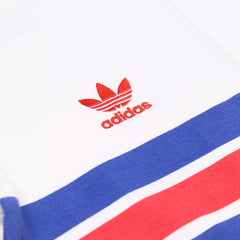 Adidas Trackjacket Firebird Weiß Blau Damen Mischgewebe – Nahaufnahme-1