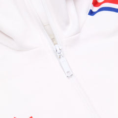 Adidas Trackjacket Firebird Weiß Blau Damen Mischgewebe – Nahaufnahme-3