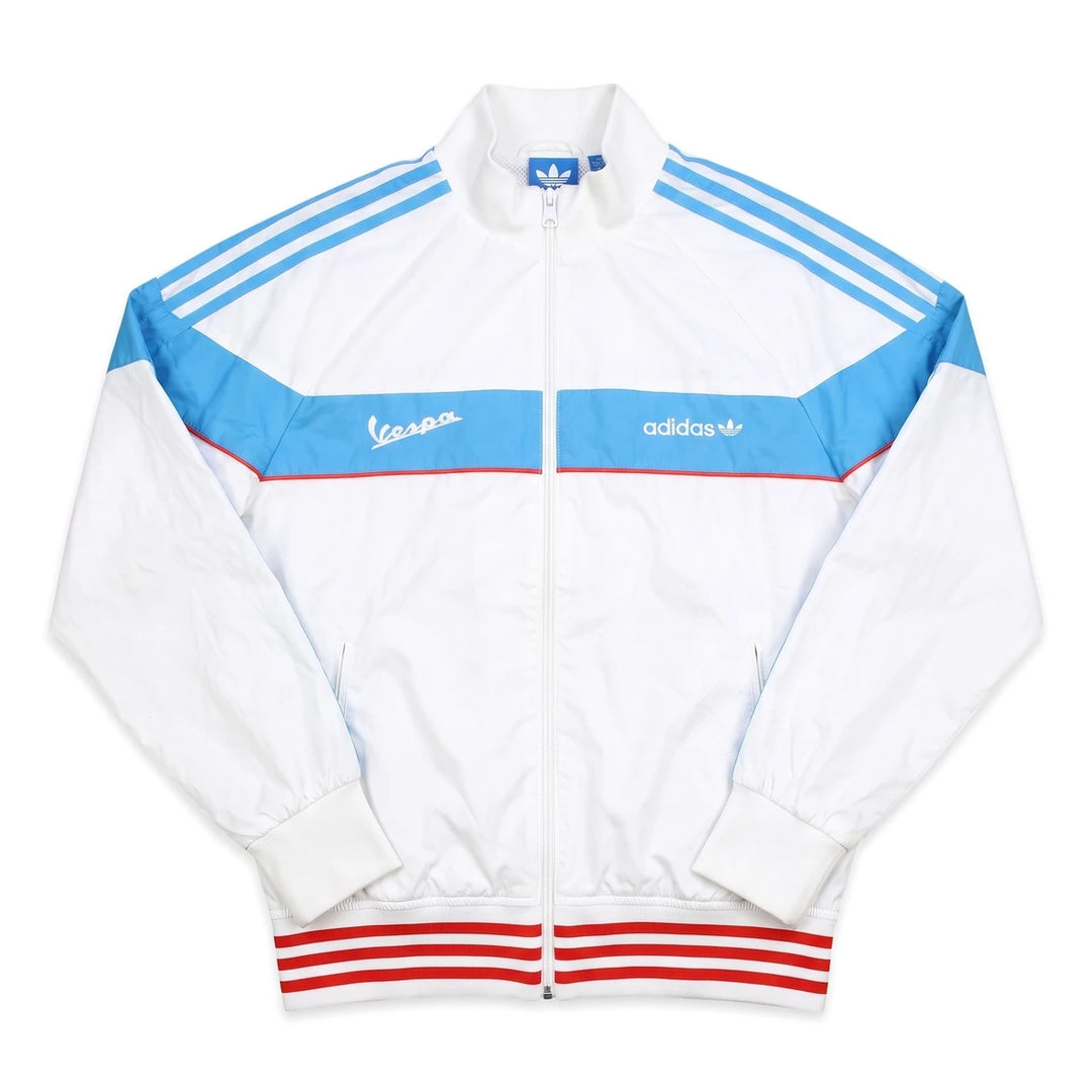 Adidas Trackjacket Beckenbauer Weiß Blau Herren Polyester – Vorderansicht