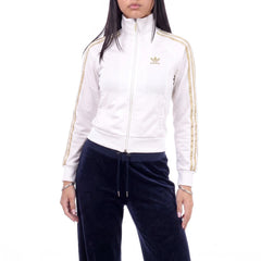Adidas Trackjacket Firebird Weiß Gold Damen Polyester – Tragefoto_1