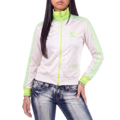 Adidas Trackjacket Chile 62 Weiß Grün Damen Polyester – Tragefoto_1