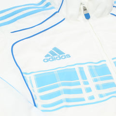 Adidas Trackjacket Fußballverein Weiß Hellblau Herren Polyester – Nahaufnahme-1