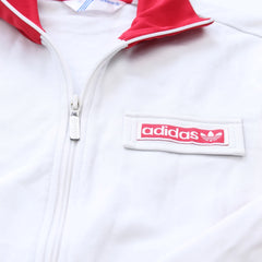 Adidas Trackjacket Beckenbauer Weiß Rot Damen Mischgewebe – Nahaufnahme-1