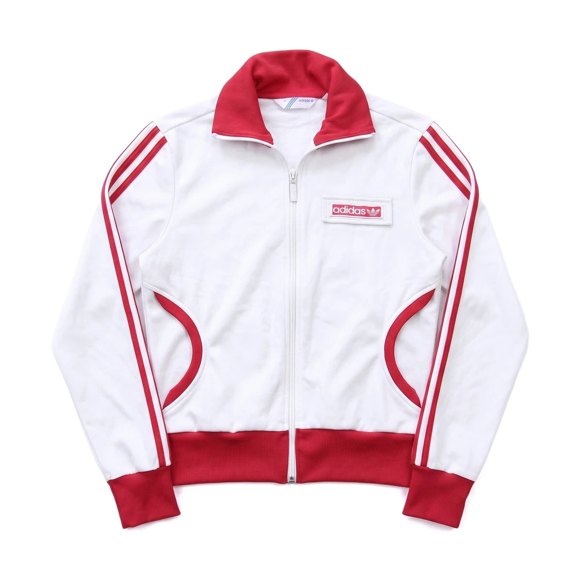 Adidas Trackjacket Beckenbauer Weiß Rot Damen Mischgewebe – Vorderansicht