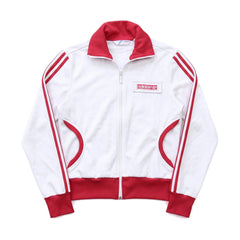 Adidas Trackjacket Beckenbauer Weiß Rot Damen Mischgewebe – Vorderansicht
