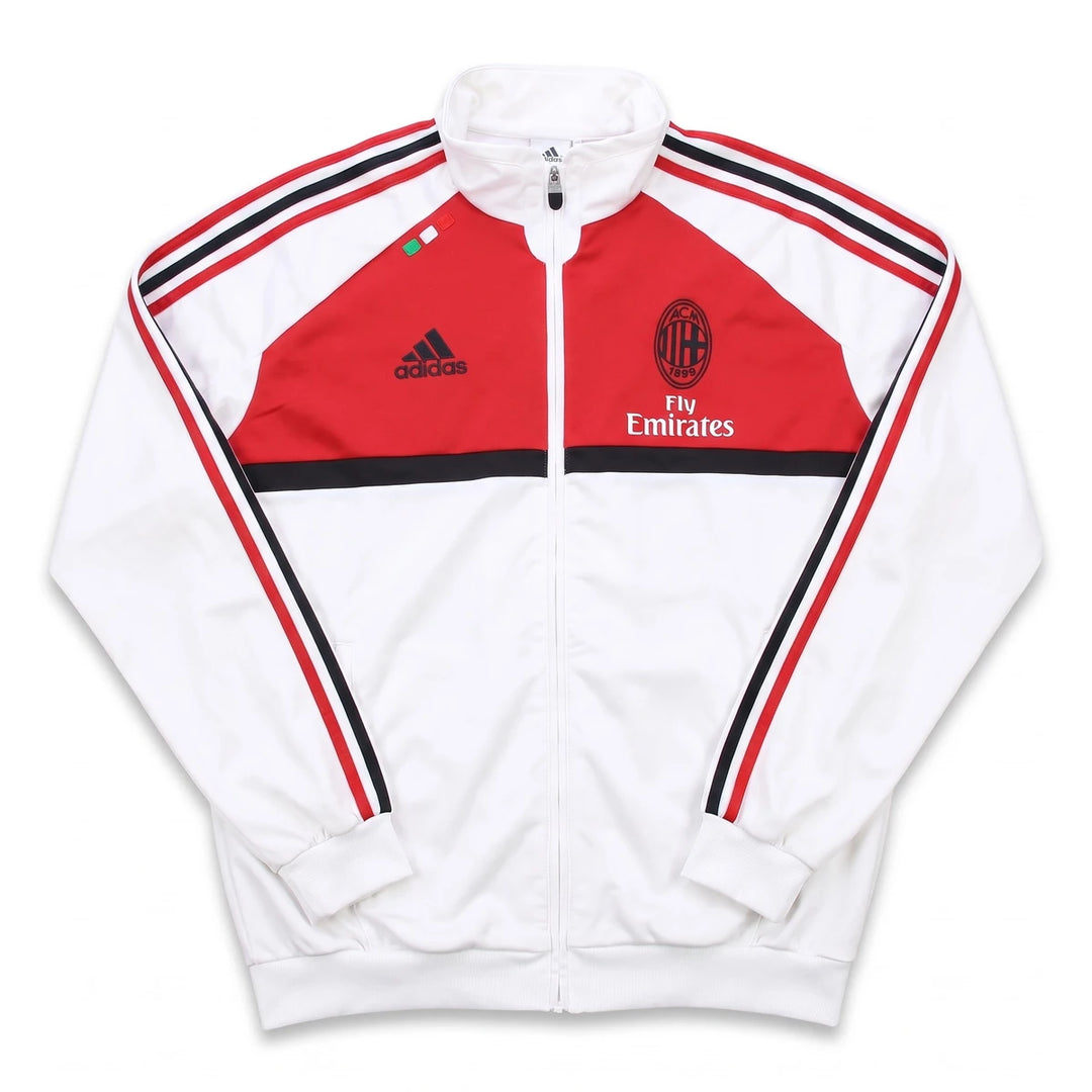Adidas Trackjacket Fußballverein Weiß Rot Herren Polyester – Vorderansicht