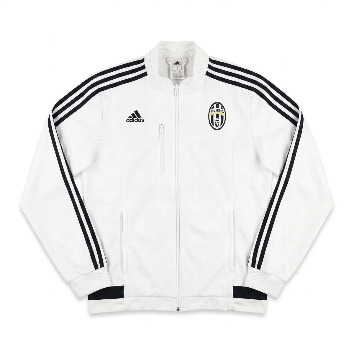 Adidas Trackjacket Fußballverein Weiß Schwarz Herren Mischgewebe – Vorderansicht