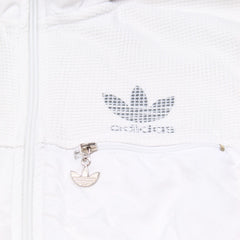 Adidas Trackjacket Firebird Weiß Silber Damen Polyester – Nahaufnahme-1
