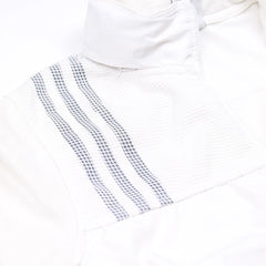 Adidas Trackjacket Firebird Weiß Silber Damen Polyester – Nahaufnahme-3