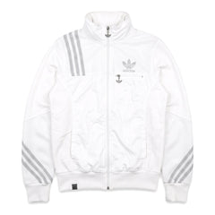 Adidas Trackjacket Firebird Weiß Silber Damen Polyester – Vorderansicht