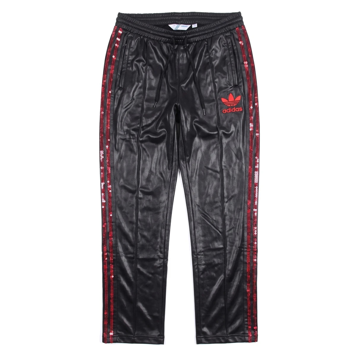 Adidas Trackpants Chile 62 Schwarz Rot Damen Polyester – Vorderansicht
