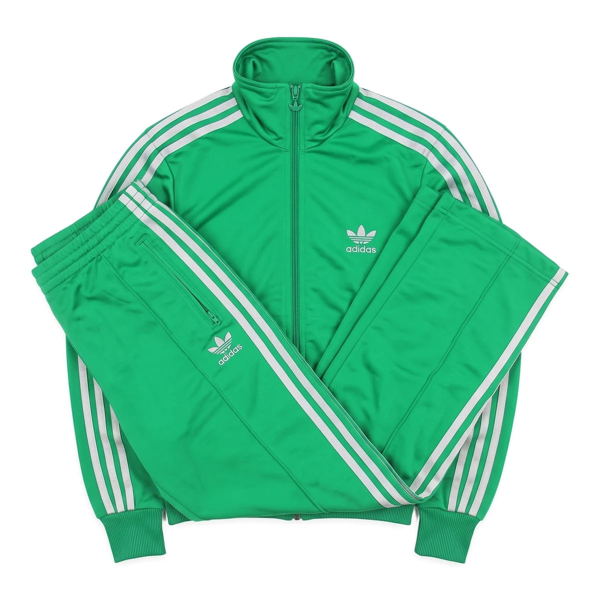 Adidas Tracksuit Firebird Grün Silber Damen Polyester – Gesamtansicht