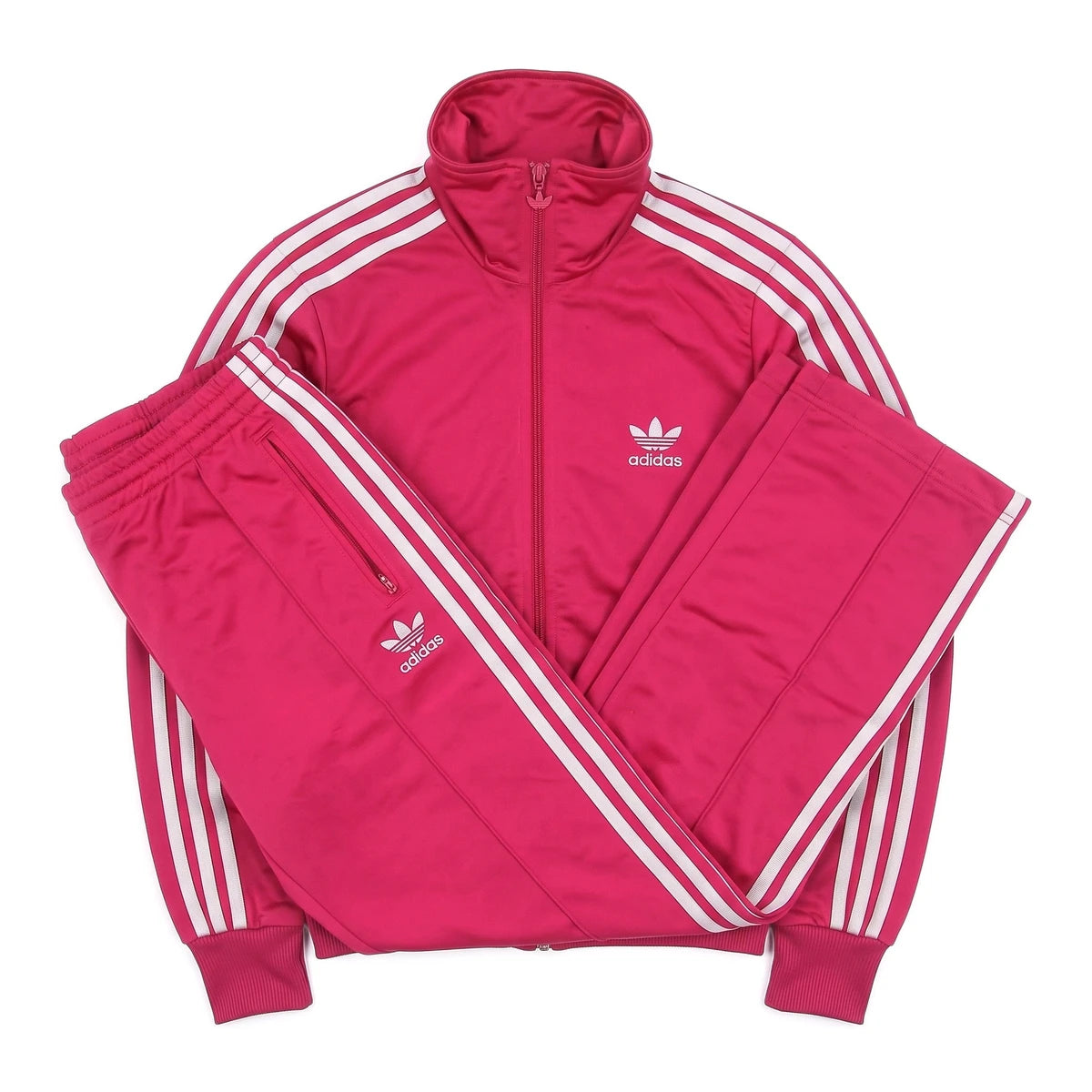 Adidas Tracksuit Firebird Pink Silber Damen Polyester – Gesamtansicht