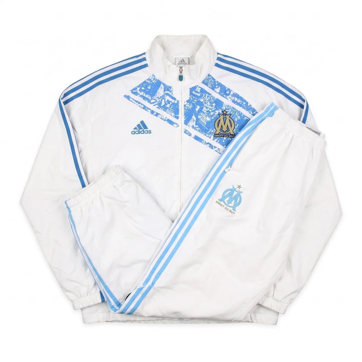 Adidas Tracksuit Fußballverein Weiß Blau Herren Polyester – Gesamtansicht
