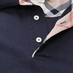 Burberry Polo Designer Marineblau Herren Baumwolle – Nahaufnahme-2