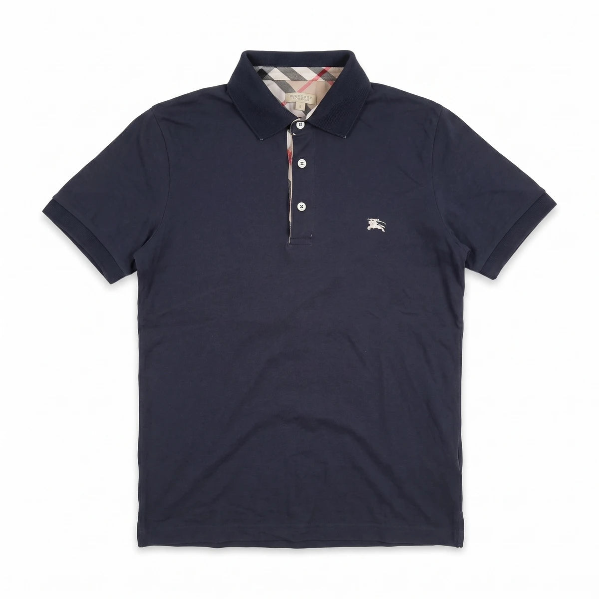 Burberry Polo Designer Marineblau Herren Baumwolle – Vorderansicht