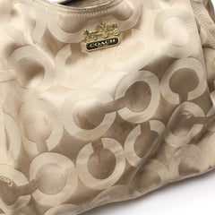 Coach Handtasche Y2K Beige Braun Damen Baumwolle PVC – Nahaufnahme-1