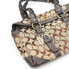 Coach Handtasche Y2K Braun Beige Damen Leder, Baumwolle – Nahaufnahme-2